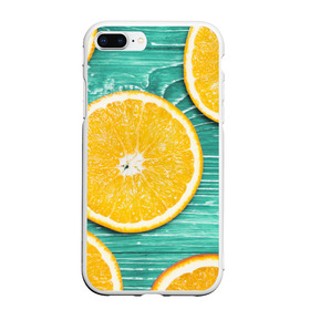 Чехол для iPhone 7/8 Plus матовый с принтом Апельсины , Силикон | Область печати: задняя сторона чехла, без боковых панелей | апельсин | дерево | лето | фрукты