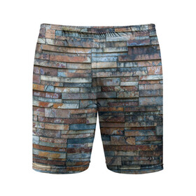 Мужские шорты спортивные с принтом СТЕНА КИРПИЧ ,  |  | city | urban | wall | город | камень | камуфляж | кирпич | стена