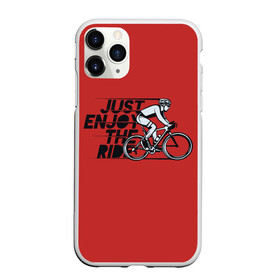 Чехол для iPhone 11 Pro Max матовый с принтом Just Enjoy the Ride (Z) , Силикон |  | bicycle | bicyclist | bike | biker | bmx | cycle | rider | байкер | бмх | вело | велогонщик | велосепедист | велосипед | велоспорт | гонщик