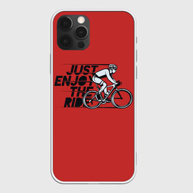 Чехол для iPhone 12 Pro Max с принтом Just Enjoy the Ride (Z) , Силикон |  | Тематика изображения на принте: bicycle | bicyclist | bike | biker | bmx | cycle | rider | байкер | бмх | вело | велогонщик | велосепедист | велосипед | велоспорт | гонщик