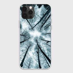 Чехол для iPhone 12 Pro Max с принтом Деревья вид снизу мрачный , Силикон |  | Тематика изображения на принте: ветки | вид снизу | деревья | лес | мрачный | необычный | природа