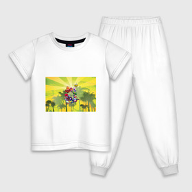 Детская пижама хлопок с принтом Brawl STARS , 100% хлопок |  брюки и футболка прямого кроя, без карманов, на брюках мягкая резинка на поясе и по низу штанин
 | brawl | leon | moba | stars | supercell | игра
