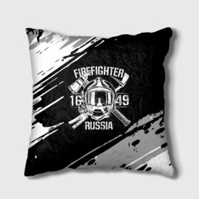 Подушка 3D с принтом FIREFIGHTER 1649 RUSSIA , наволочка – 100% полиэстер, наполнитель – холлофайбер (легкий наполнитель, не вызывает аллергию). | состоит из подушки и наволочки. Наволочка на молнии, легко снимается для стирки | Тематика изображения на принте: 112 | 27 декабря | firefighter | багор | белая | герб | гкчс | знак | лого | логотип | маска | мчс | мчсник | пожарная охрана | пожарник | пожарный | пч | россии | рф | серая | символ | служба | состаренная