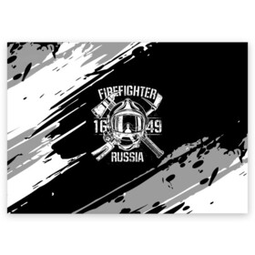 Поздравительная открытка с принтом FIREFIGHTER 1649 RUSSIA , 100% бумага | плотность бумаги 280 г/м2, матовая, на обратной стороне линовка и место для марки
 | Тематика изображения на принте: 112 | 27 декабря | firefighter | багор | белая | герб | гкчс | знак | лого | логотип | маска | мчс | мчсник | пожарная охрана | пожарник | пожарный | пч | россии | рф | серая | символ | служба | состаренная
