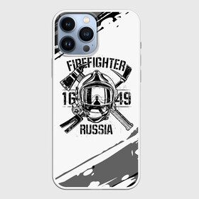 Чехол для iPhone 13 Pro Max с принтом FIREFIGHTER 1649 RUSSIA ,  |  | Тематика изображения на принте: 112 | 27 декабря | firefighter | багор | белая | герб | гкчс | знак | лого | логотип | маска | мчс | мчсник | пожарная охрана | пожарник | пожарный | пч | россии | рф | серая | символ | служба | состаренная