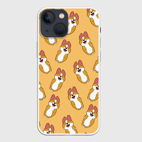 Чехол для iPhone 13 mini с принтом Радость Корги паттерн ,  |  | animals | baby | corgi | cute | kawaii | like | девушкам | детские | зверек | зверь | каваи | корги | лапки | малыш | милый | няшный | питомец | прикольные | пушистик | рисунок | рыжий | собака | собачка | создания | счастье