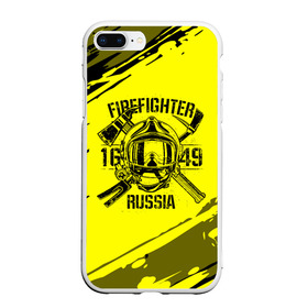 Чехол для iPhone 7/8 Plus матовый с принтом FIREFIGHTER 1649 RUSSIA , Силикон | Область печати: задняя сторона чехла, без боковых панелей | Тематика изображения на принте: 112 | firefighter | багор | герб | гкчс | желтая | знак | лого | логотип | мчс | мчсник | пожарная охрана | пожарник | пожарный | пч | россии | рф | серая | символ | служба | спасатель | спасения | топор | флаг