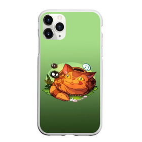 Чехол для iPhone 11 Pro матовый с принтом Catbus Studio Ghibli Котобус , Силикон |  | catbus | studio ghibli | susuwatari | аниме | детский | зеленые | картинка | кот | котенок | котик | котобус | котобусенок | милый | миядзаки | мур | мурчание | персонаж | рисунок | рыжий | сажа | студия гибли | тоторо