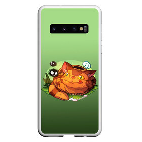 Чехол для Samsung Galaxy S10 с принтом Catbus Studio Ghibli Котобус , Силикон | Область печати: задняя сторона чехла, без боковых панелей | catbus | studio ghibli | susuwatari | аниме | детский | зеленые | картинка | кот | котенок | котик | котобус | котобусенок | милый | миядзаки | мур | мурчание | персонаж | рисунок | рыжий | сажа | студия гибли | тоторо