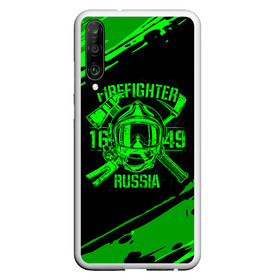 Чехол для Honor P30 с принтом FIREFIGHTER 1649 RUSSIA , Силикон | Область печати: задняя сторона чехла, без боковых панелей | 112 | firefighter | багор | герб | гкчс | зеленая | знак | лого | логотип | мчс | мчсник | пожарная охрана | пожарник | пожарный | пч | россии | рф | серая | символ | служба | спасатель | спасения | топор | флаг