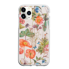 Чехол для iPhone 11 Pro матовый с принтом Цветы , Силикон |  | Тематика изображения на принте: 2020 | бабочки | летний принт | лето | листья | повседневный принт | цветной принт | цветы | ягоды