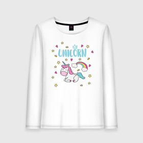 Женский лонгслив хлопок с принтом Единорог Unicorn , 100% хлопок |  | love | pink | rose | unicorn | девочке | единорог | единорогигрушка | единорогмосква | лошадь | любовь | милая | пони | радуга | роза | розовая | сердечки | сердце | сказка | сказочки | сказочная | фиолетовая