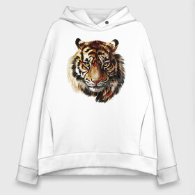 Женское худи Oversize хлопок с принтом Тигр Tiger , френч-терри — 70% хлопок, 30% полиэстер. Мягкий теплый начес внутри —100% хлопок | боковые карманы, эластичные манжеты и нижняя кромка, капюшон на магнитной кнопке | cat | cats | dog | dogs | kitchen | kitten | unicorn | единорог | кошка | кошки | лапки | лапы | лев | пёс | радуга | светлая | след | следы | собака | собаки | собачки | темная | тигр | цветная | яркая