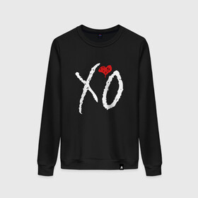 Женский свитшот хлопок с принтом The Weeknd XO , 100% хлопок | прямой крой, круглый вырез, на манжетах и по низу широкая трикотажная резинка  | the weeknd xo | xo | музыка | певец | уикнд | эйбел макконен тесфайе
