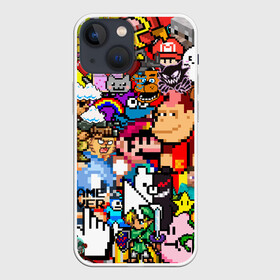 Чехол для iPhone 13 mini с принтом Pixel ,  |  | doodling | tiles | герой | дудлинг | игры | изображение | коллаж | ретро | тайлы | фон | элемент