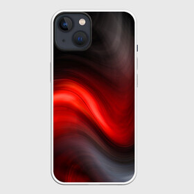 Чехол для iPhone 13 с принтом BLACK RED WAVES | АБСТРАКЦИЯ ,  |  | abstraction | geometry | hexagon | neon | paints | stripes | texture | triangle | абстракция | брызги | геометрия | краски | неон | неоновый | соты | текстура