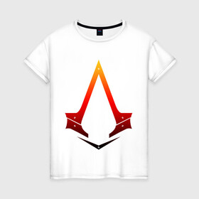 Женская футболка хлопок с принтом Assassins Creed , 100% хлопок | прямой крой, круглый вырез горловины, длина до линии бедер, слегка спущенное плечо | cinematic | gameplay | pc | ps4 | trailer | ubisoft | valhalla | прохождение