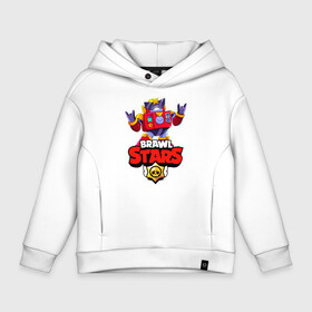 Детское худи Oversize хлопок с принтом Вольт   Brawl Stars , френч-терри — 70% хлопок, 30% полиэстер. Мягкий теплый начес внутри —100% хлопок | боковые карманы, эластичные манжеты и нижняя кромка, капюшон на магнитной кнопке | surge | volt | бравл | бравлер | бравлпасс | бравлстарс | бравлстарсигра | бравлстарсновыйперс | бравлы | новый перс | перс бравл | робот | сурж