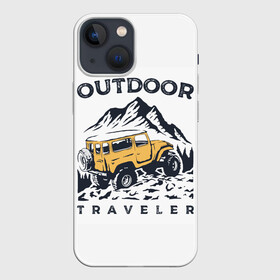 Чехол для iPhone 13 mini с принтом Путешественник | Outdoor (Z) ,  |  | 4на4 | auto | baja | jeep | offroad | trofi | авто | автомобиль | ам | баха | бездорожье | внедорожник | джип | джипинг | джиппинг | машина | машины | оффроад | полный привод