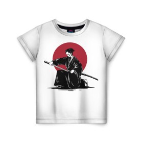 Детская футболка 3D с принтом Японский самурай (Z) , 100% гипоаллергенный полиэфир | прямой крой, круглый вырез горловины, длина до линии бедер, чуть спущенное плечо, ткань немного тянется | Тематика изображения на принте: japan | ninja | samurai | асихара но накацукуни | буке | воин | вояк | государство япония | мононофу | мститель | мушя | ниндзя | ниппон | нихон | ооясимагуни | сабурай | самурай | слуга | солдат