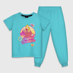 Детская пижама хлопок с принтом Sleeping Beauty Aurora , 100% хлопок |  брюки и футболка прямого кроя, без карманов, на брюках мягкая резинка на поясе и по низу штанин
 | Тематика изображения на принте: 