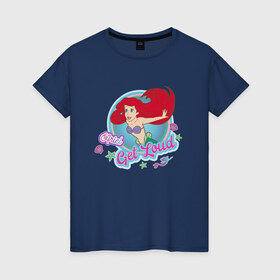 Женская футболка хлопок с принтом The Little Mermaid Ariel , 100% хлопок | прямой крой, круглый вырез горловины, длина до линии бедер, слегка спущенное плечо | ariel | disney princess | the little mermaid | vdkimel | ариэль | русалочка