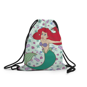 Рюкзак-мешок 3D с принтом The Little Mermaid Ariel , 100% полиэстер | плотность ткани — 200 г/м2, размер — 35 х 45 см; лямки — толстые шнурки, застежка на шнуровке, без карманов и подкладки | ariel | disney princess | the little mermaid | vdkimel | ариэль | русалочка