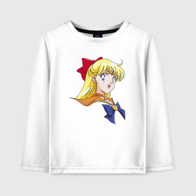 Детский лонгслив хлопок с принтом Sailor Venus , 100% хлопок | круглый вырез горловины, полуприлегающий силуэт, длина до линии бедер | Тематика изображения на принте: anime manga | minako | retro | sailor | sailor moon | sailor v | sailor venus | venus | аниме | вайфу | венера | луна в матроске | манга | минако | отаку | ретро | сейлар | сейлор | сейлор венера | сейлор ви | сейлор мун | сейлр