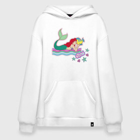 Худи SuperOversize хлопок с принтом The Little Mermaid Ariel , 70% хлопок, 30% полиэстер, мягкий начес внутри | карман-кенгуру, эластичная резинка на манжетах и по нижней кромке, двухслойный капюшон
 | ariel | disney princess | the little mermaid | vdkimel | ариэль | русалочка