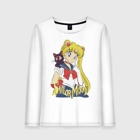 Женский лонгслив хлопок с принтом Sailor Moon & Luna , 100% хлопок |  | Тематика изображения на принте: cat | girl | kitty | luna | moon | sailor moon | sailormoon | девочка | кот | котик | котэ | кошка | луна | мультяшка | сейлормун | сэйлор мун