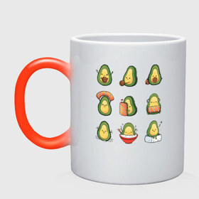 Кружка хамелеон с принтом Life Avocado , керамика | меняет цвет при нагревании, емкость 330 мл | Тематика изображения на принте: avocado | casual | trend | авокадо | повседневность | тренд