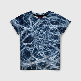 Детская футболка 3D с принтом Нервная система , 100% гипоаллергенный полиэфир | прямой крой, круглый вырез горловины, длина до линии бедер, чуть спущенное плечо, ткань немного тянется | Тематика изображения на принте: big picture | exclusive merch | картинки | клетки | линии | мозг | нейроны | прикольные | пульс | сеть | текстуры | точки | тренды | узоры