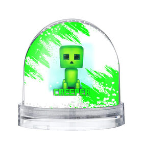 Снежный шар с принтом MINECRAFT CREEPER , Пластик | Изображение внутри шара печатается на глянцевой фотобумаге с двух сторон | creeper | game | minecraft | блоки | игра | квадраты | компьютерная | крипер | криппер | майнкрафт | огонь