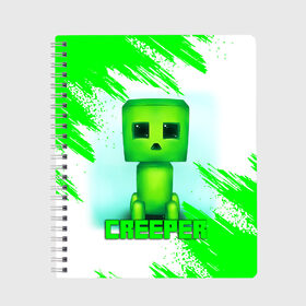 Тетрадь с принтом MINECRAFT CREEPER , 100% бумага | 48 листов, плотность листов — 60 г/м2, плотность картонной обложки — 250 г/м2. Листы скреплены сбоку удобной пружинной спиралью. Уголки страниц и обложки скругленные. Цвет линий — светло-серый
 | creeper | game | minecraft | блоки | игра | квадраты | компьютерная | крипер | криппер | майнкрафт | огонь