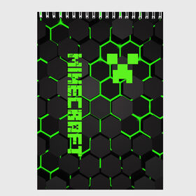 Скетчбук с принтом MINECRAFT CREEPER , 100% бумага
 | 48 листов, плотность листов — 100 г/м2, плотность картонной обложки — 250 г/м2. Листы скреплены сверху удобной пружинной спиралью | block | creeper | cube | minecraft | pixel | блок | геометрия | крафт | крипер | кубики | майнкрафт | пиксели
