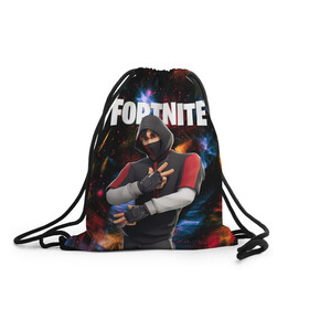 Рюкзак-мешок 3D с принтом FORTNITE x IKONIK , 100% полиэстер | плотность ткани — 200 г/м2, размер — 35 х 45 см; лямки — толстые шнурки, застежка на шнуровке, без карманов и подкладки | deadmau5 | fortnite | fortnite 2 | fortnite x маршмелло | ikonik | marshmello | ninja | ninja streamer | raven | travis scott | ворон | иконик | ниндзя | пили | рейвен | трэвис скотт | фортнайт