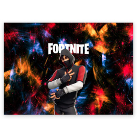 Поздравительная открытка с принтом FORTNITE x IKONIK , 100% бумага | плотность бумаги 280 г/м2, матовая, на обратной стороне линовка и место для марки
 | deadmau5 | fortnite | fortnite 2 | fortnite x маршмелло | ikonik | marshmello | ninja | ninja streamer | raven | travis scott | ворон | иконик | ниндзя | пили | рейвен | трэвис скотт | фортнайт