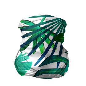 Бандана-труба 3D с принтом Тропические листья на светлом , 100% полиэстер, ткань с особыми свойствами — Activecool | плотность 150‒180 г/м2; хорошо тянется, но сохраняет форму | 