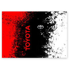 Поздравительная открытка с принтом TOYOTA. , 100% бумага | плотность бумаги 280 г/м2, матовая, на обратной стороне линовка и место для марки
 | 2020 | auto | sport | toyota | авто | автомобиль | автомобильные | бренд | марка | машины | спорт | тойота
