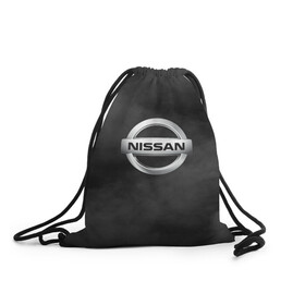 Рюкзак-мешок 3D с принтом NISSAN. , 100% полиэстер | плотность ткани — 200 г/м2, размер — 35 х 45 см; лямки — толстые шнурки, застежка на шнуровке, без карманов и подкладки | 2020 | auto | nissan | sport | авто | автомобиль | автомобильные | бренд | марка | машины | ниссан | спорт