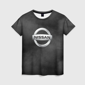 Женская футболка 3D с принтом NISSAN. , 100% полиэфир ( синтетическое хлопкоподобное полотно) | прямой крой, круглый вырез горловины, длина до линии бедер | 2020 | auto | nissan | sport | авто | автомобиль | автомобильные | бренд | марка | машины | ниссан | спорт