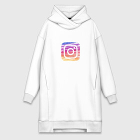 Платье-худи хлопок с принтом Instagram ,  |  | instagram | знак | значок | картинки | надпись | популярные | прикольные | социальные сети