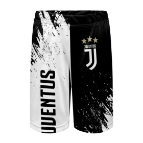 Детские спортивные шорты 3D с принтом JUVENTUS. ,  100% полиэстер
 | пояс оформлен широкой мягкой резинкой, ткань тянется
 | cr7 | juve | juventus | ronaldo | роналдо | ювентус