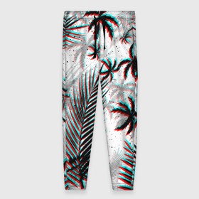 Женские брюки 3D с принтом ПАЛЬМЫ | TROPICAL GLITCH , полиэстер 100% | прямой крой, два кармана без застежек по бокам, с мягкой трикотажной резинкой на поясе и по низу штанин. В поясе для дополнительного комфорта — широкие завязки | hotline miami | neon | new retro wave | outrun | outrun electro | paints | palmen | rainbow | retro | retrowave | summer | synth | synthwave | tropical | брызги | брызги красок | звёзды | космос | краски | лето | неон | пальмы | радуга | 