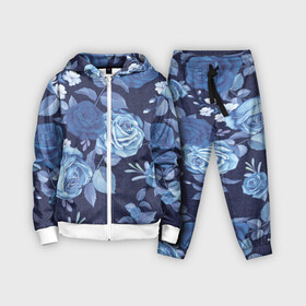 Детский костюм 3D с принтом Джинса Розы ,  |  | denim | flowers | jeans | rose | деним | джинса | джинсовый | джинсы | розы | ткань | цветы