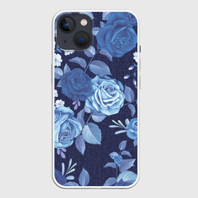 Чехол для iPhone 13 с принтом Джинса Розы ,  |  | denim | flowers | jeans | rose | деним | джинса | джинсовый | джинсы | розы | ткань | цветы