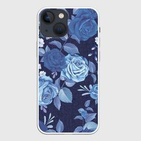 Чехол для iPhone 13 mini с принтом Джинса Розы ,  |  | Тематика изображения на принте: denim | flowers | jeans | rose | деним | джинса | джинсовый | джинсы | розы | ткань | цветы