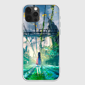 Чехол для iPhone 12 Pro Max с принтом Девушка одна в аниме мире , Силикон |  | аниме | архитектура | бабочки | город | девушка | здание | иллюстрация | мир | одиночество | растения | рисунок | рыбы | свет | улица | фон