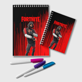 Блокнот с принтом Fortnite Ikonik , 100% бумага | 48 листов, плотность листов — 60 г/м2, плотность картонной обложки — 250 г/м2. Листы скреплены удобной пружинной спиралью. Цвет линий — светло-серый
 | Тематика изображения на принте: archetype | fortnite | fortnite 2 | fortnite x | ikonik | marshmello | raven | архетип | ворон | иконик | маршмелло | фортнайт | фортнайт 2 | фортнайт глава 2