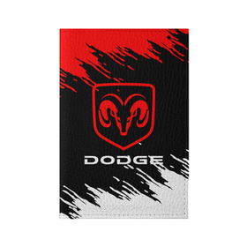 Обложка для паспорта матовая кожа с принтом DODGE. , натуральная матовая кожа | размер 19,3 х 13,7 см; прозрачные пластиковые крепления | 2020 | auto | dodge | sport | авто | автомобиль | автомобильные | бренд | додж | марка | машины | спорт